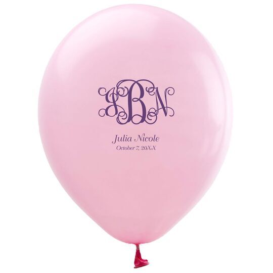 Vine Monogram with Text Latex Balloons