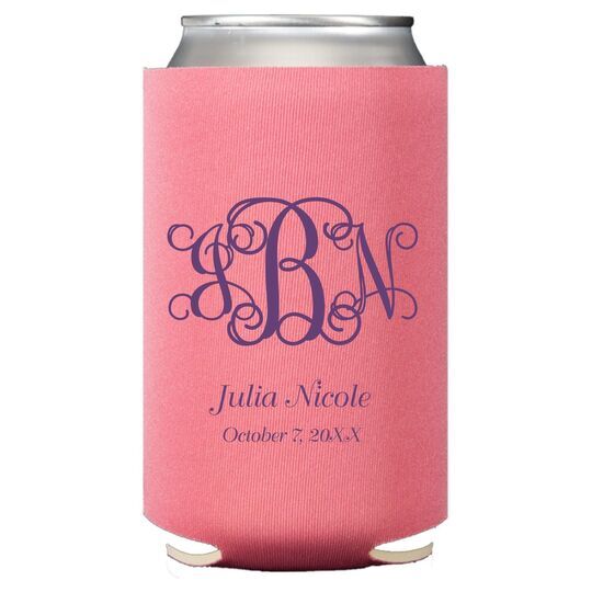 Vine Monogram with Text Collapsible Huggers