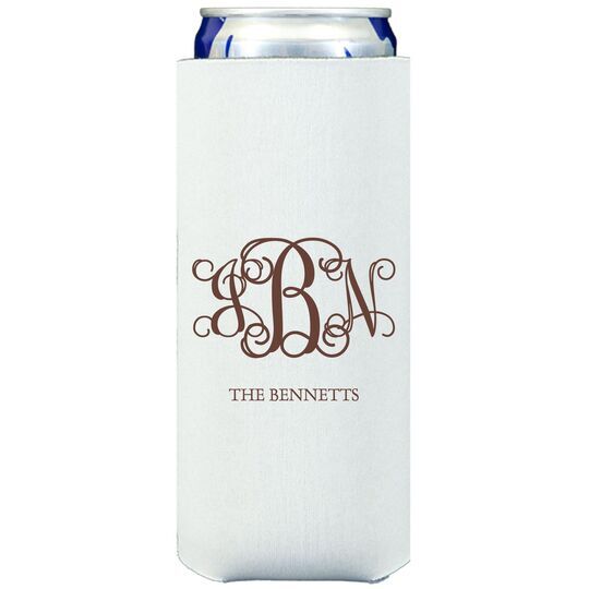 Vine Monogram with Text Collapsible Slim Huggers