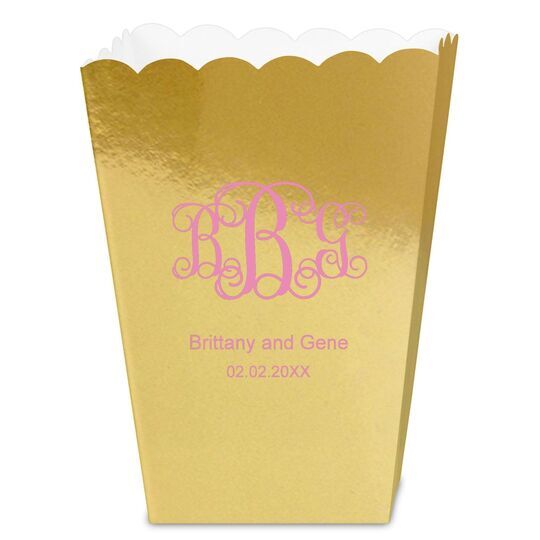 Vine Monogram with Text Mini Popcorn Boxes