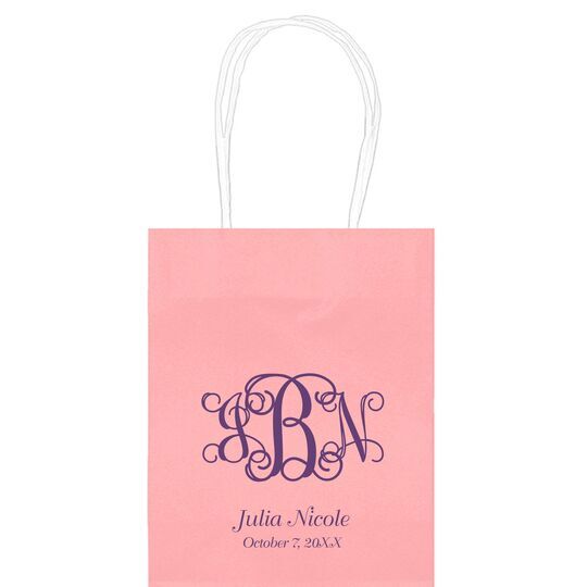 Vine Monogram with Text Mini Twisted Handled Bags