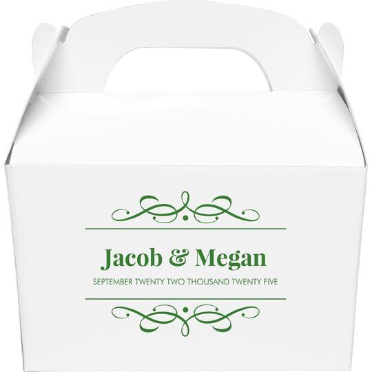 Modern Flourish Framed Gable Favor Boxes