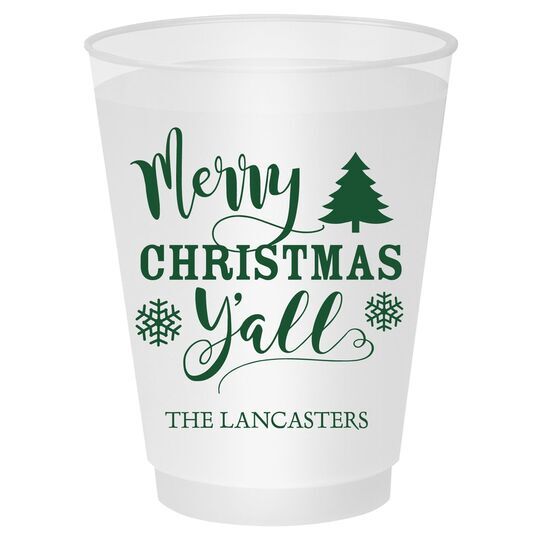 Merry Christmas Y'all Shatterproof Cups