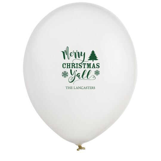 Merry Christmas Y'all Latex Balloons