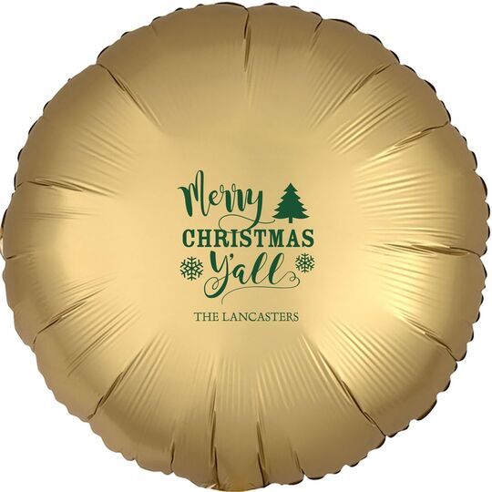 Merry Christmas Y'all Mylar Balloons