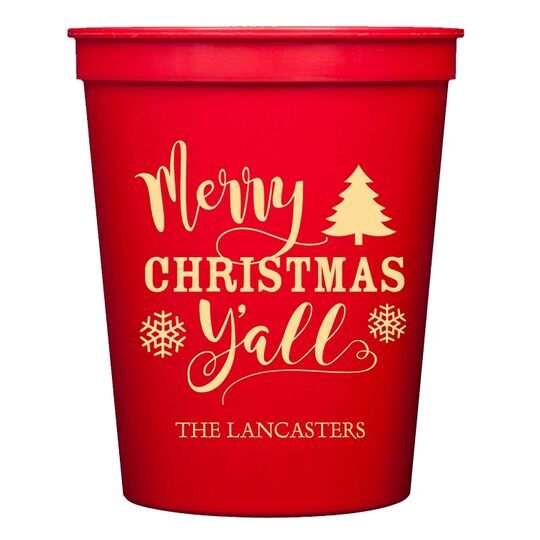 Merry Christmas Y'all Stadium Cups