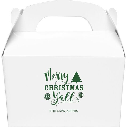 Merry Christmas Y'all Gable Favor Boxes