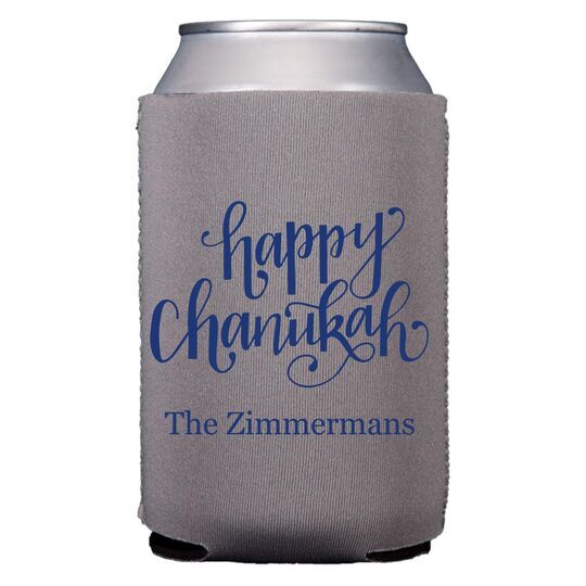 Hand Lettered Happy Chanukah Collapsible Huggers