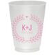 Laurel Wreath with Heart and Initials Colored Shatterproof Cups Image 1 of 3