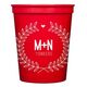 Laurel Wreath with Heart and Initials Stadium Cups Image 2 of 3