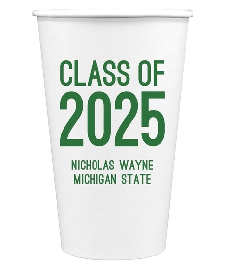 Proud Class of Graduation Paper Coffee Cups