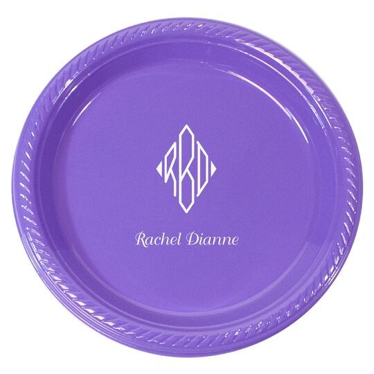 Shaped Diamond Monogram with Text Plastic Plates