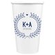 Laurel Wreath with Heart and Initials Paper Coffee Cups Image 2 of 3
