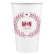 Laurel Wreath with Heart and Initials Paper Coffee Cups Image 3 of 3