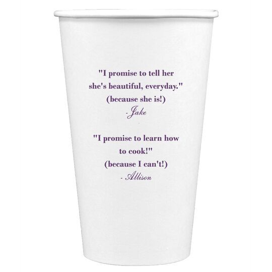 Your Personalized Text Paper Coffee Cups