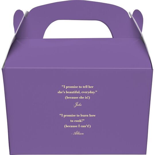 Your Personalized Text Gable Favor Boxes