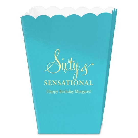 Sixty & Sensational Mini Popcorn Boxes