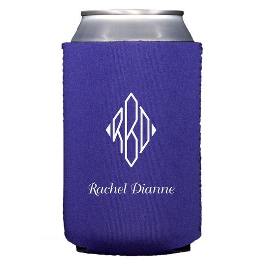 Shaped Diamond Monogram with Text Collapsible Huggers