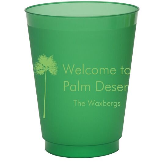 Palm Tree Silhouette Colored Shatterproof Cups