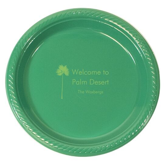 Palm Tree Silhouette Plastic Plates