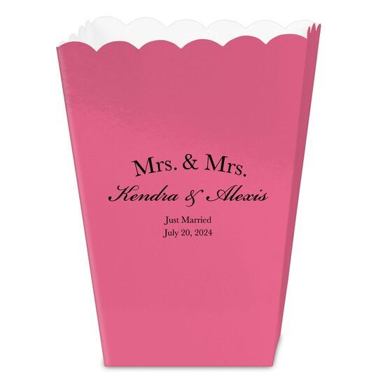 Mrs & Mrs Arched Mini Popcorn Boxes