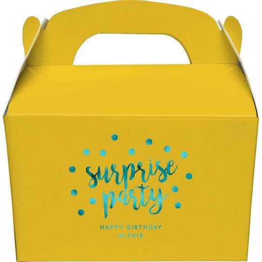 Surprise Party Confetti Dot Gable Favor Boxes