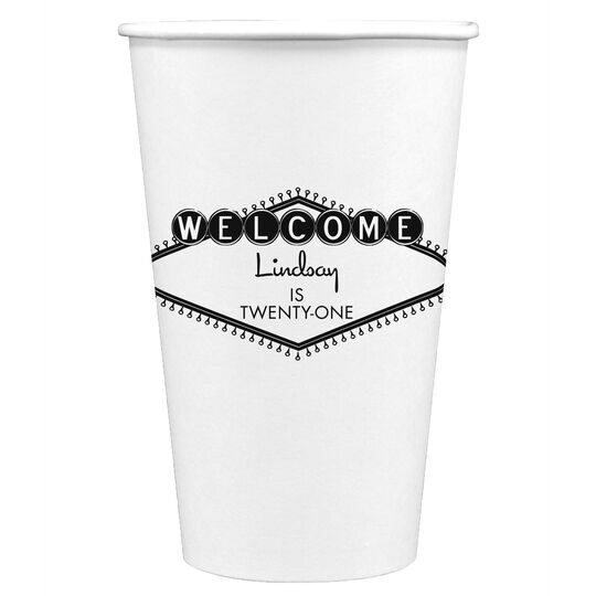Welcome Marquee Paper Coffee Cups
