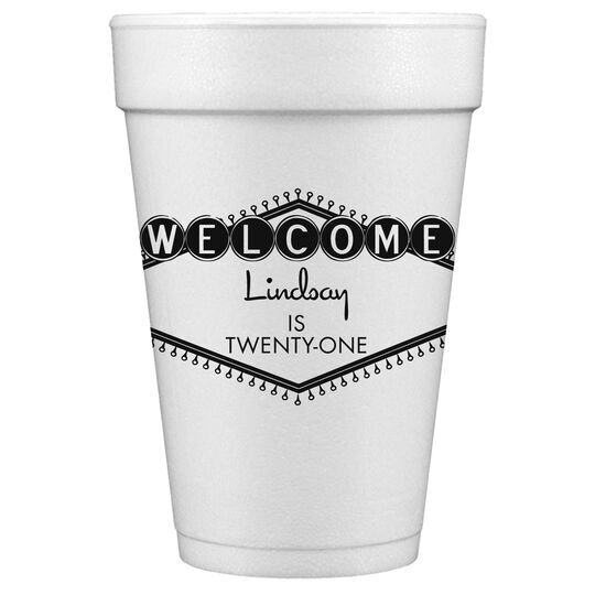 Welcome Marquee Styrofoam Cups