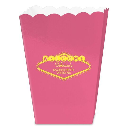 Welcome Marquee Mini Popcorn Boxes