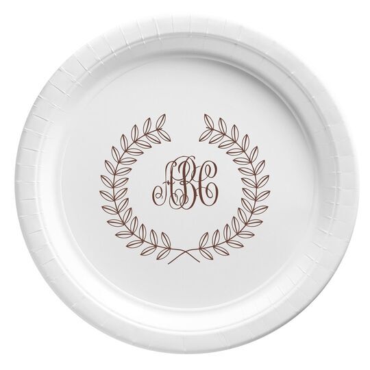 Renaissance Wreath with Monogram Paper Plates