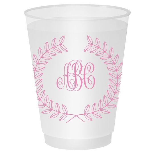 Renaissance Wreath with Monogram Shatterproof Cups