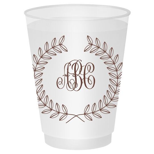 Renaissance Wreath with Monogram Shatterproof Cups
