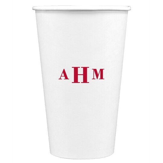 Sophisticated Monogram Paper Coffee Cups