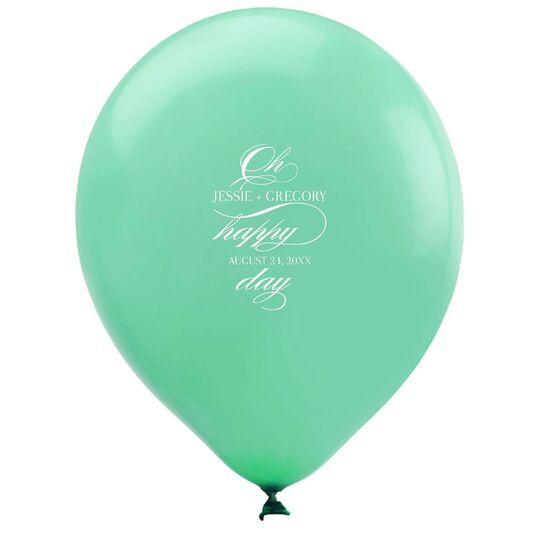 Romantic Oh Happy Day Latex Balloons