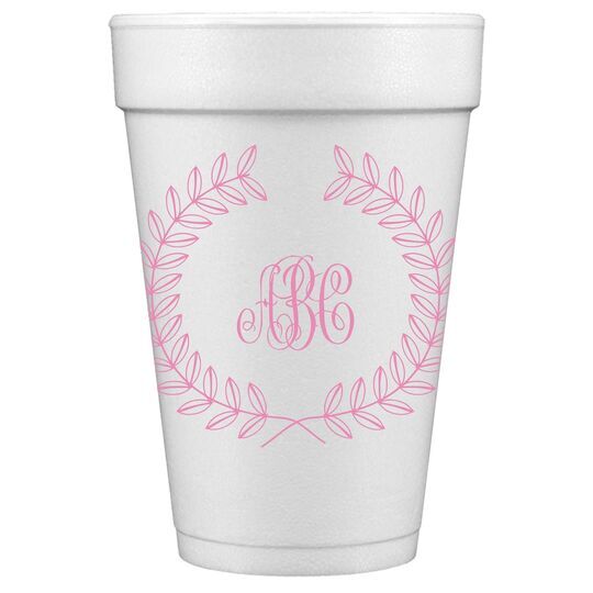 Renaissance Wreath with Monogram Styrofoam Cups