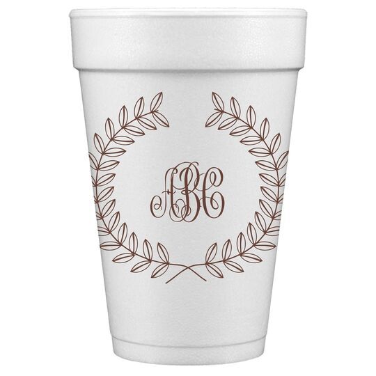 Renaissance Wreath with Monogram Styrofoam Cups