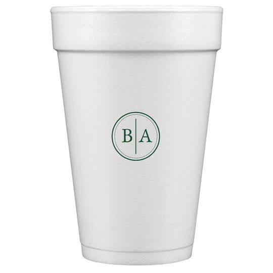 Petite Dotted Circle Duogram Styrofoam Cups
