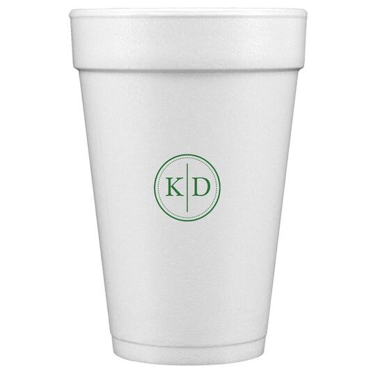 Petite Dotted Circle Duogram Styrofoam Cups