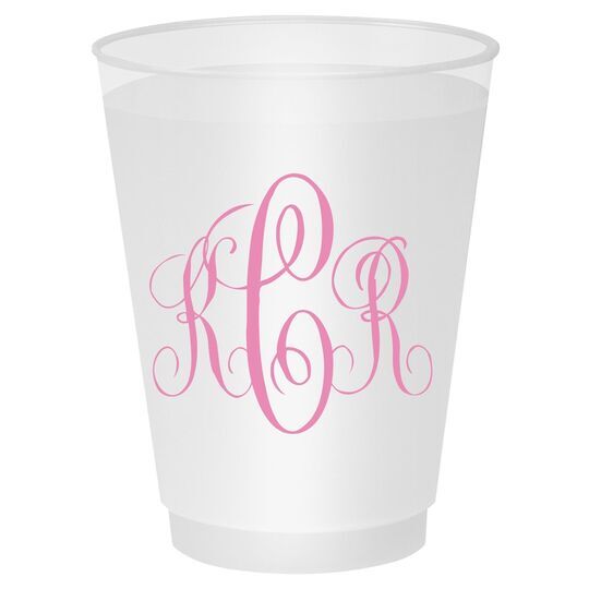 Interlocking Script Monogram with Small Initials Shatterproof Cups