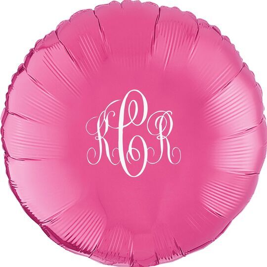 Interlocking Script Monogram with Small Initials Mylar Balloons