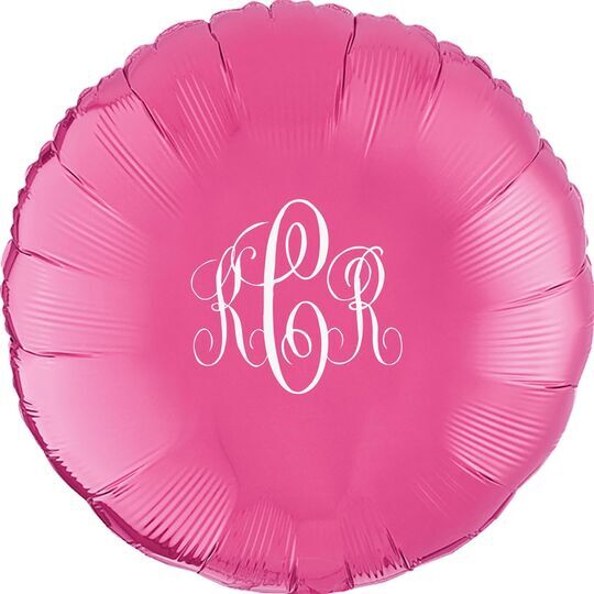 Interlocking Script Monogram with Small Initials Mylar Balloons