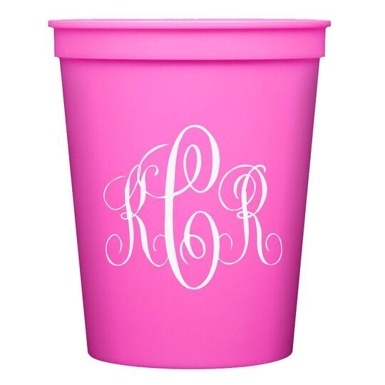 Interlocking Script Monogram with Small Initials Stadium Cups