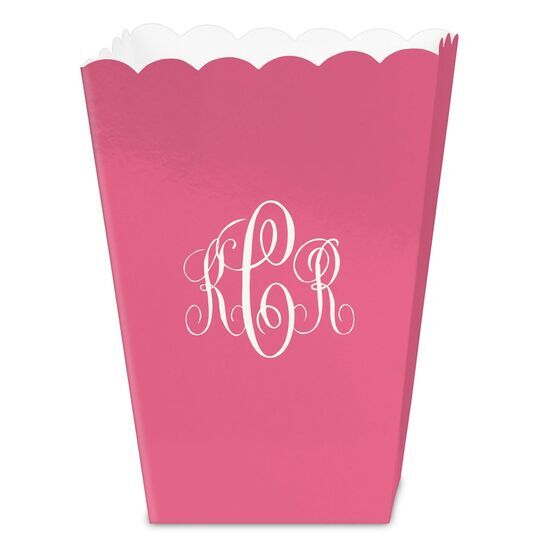 Interlocking Script Monogram with Small Initials Mini Popcorn Boxes