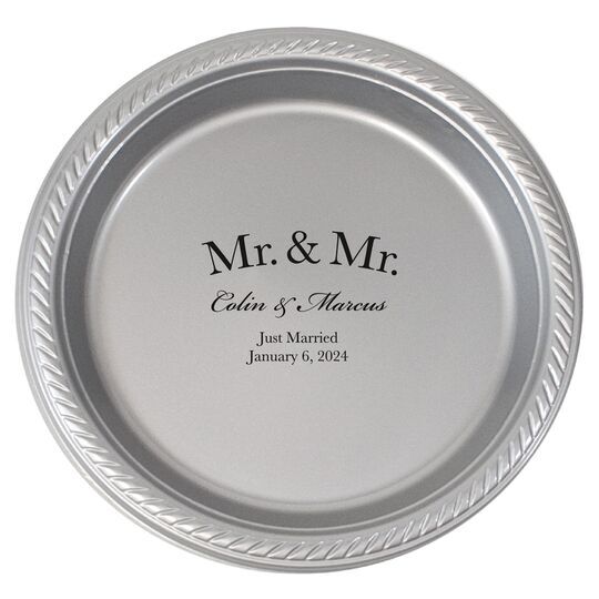 Mr  & Mr Arched Plastic Plates