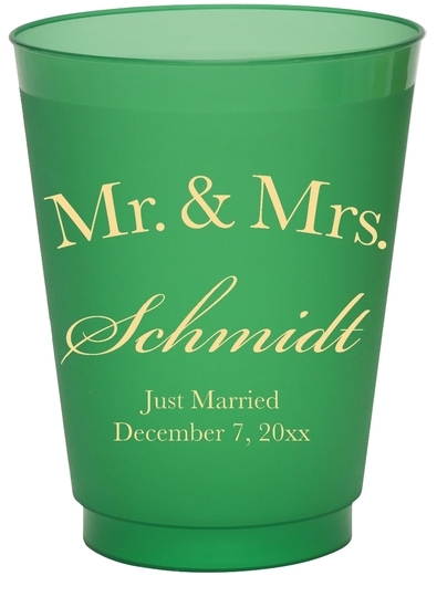 Mr  & Mrs Arched Colored Shatterproof Cups