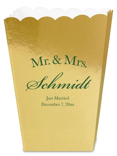 Mr  & Mrs Arched Mini Popcorn Boxes