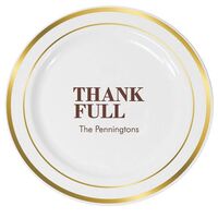 Thank Full Premium Banded Plastic Plates