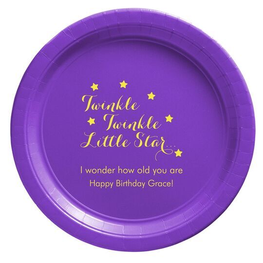 Twinkle Twinkle Little Star Paper Plates