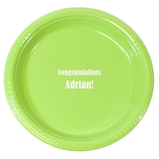 Your Choice of Text Plastic Plates