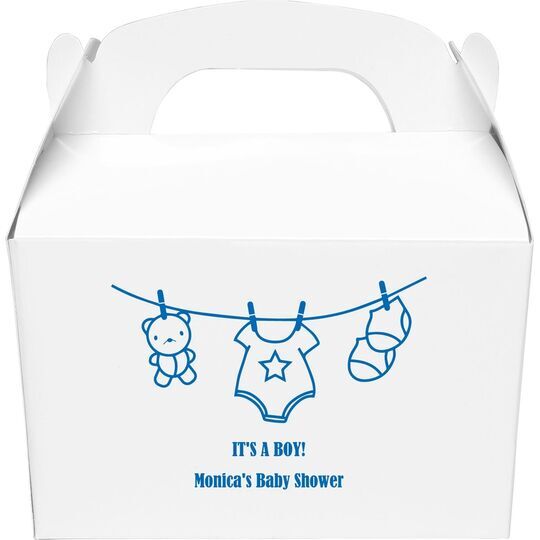 Teddy Bear Clothesline Gable Favor Boxes